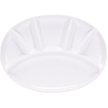 Assiette à fondue à la viande "Oval", blanc, 30 x 22 cm